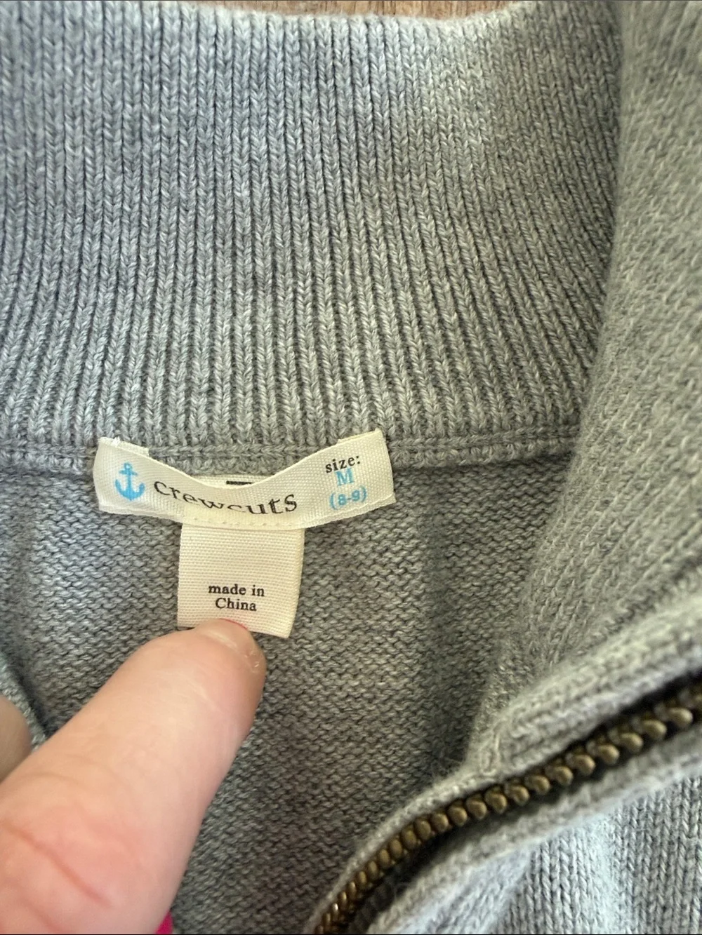 Crewcuts Gray Quarter-Zip Mock Neck Sweater. Size Medium Boys. Like new.
